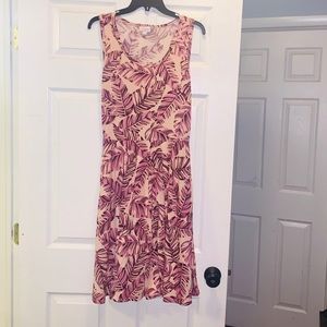 LuLaRoe S Sleeveless Dress Palm Print